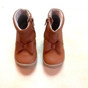 L'Amour Brown Bow Accent Kids Boots